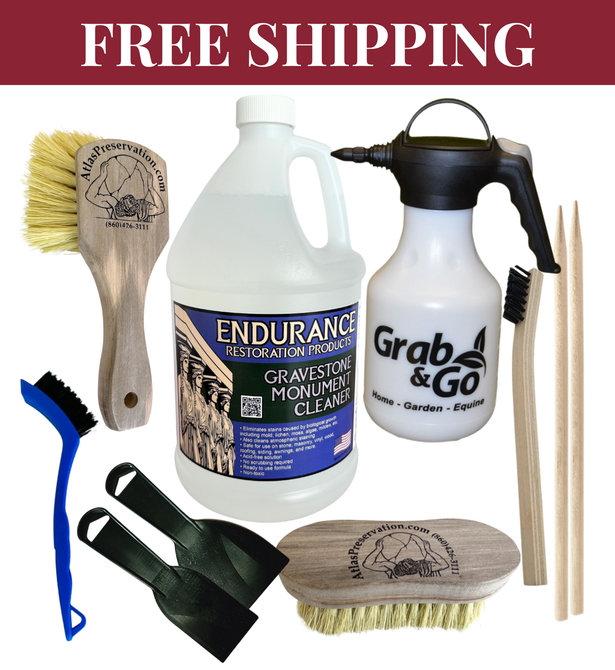 Gravestone & Monument Cleaning - Essential Set
