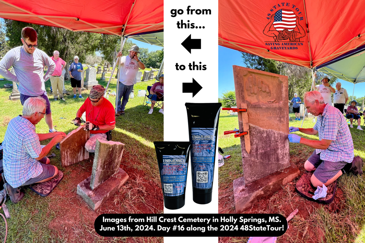 Endurance Monument & Gravestone Epoxy + Fine Marble Sand-Endurance Restoration Products-Atlas Preservation