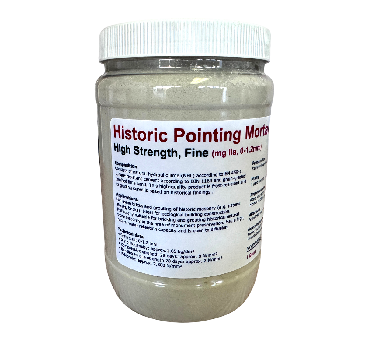 Historic Pointing Mortar - High Strength, Fine-Otterbein-Atlas Preservation
