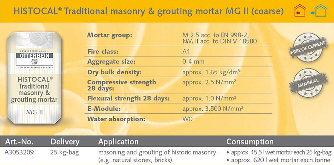Historic Pointing Mortar - Moderate Strength, Coarse-Otterbein-Atlas Preservation